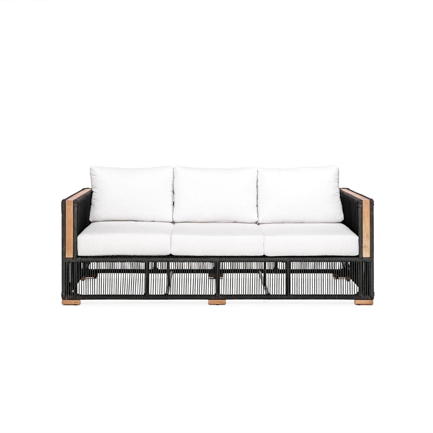 Pelican View 3 Person Woven Rope Sofa in Natural by Lakeview Outdoor Designs - White Background thumbnail