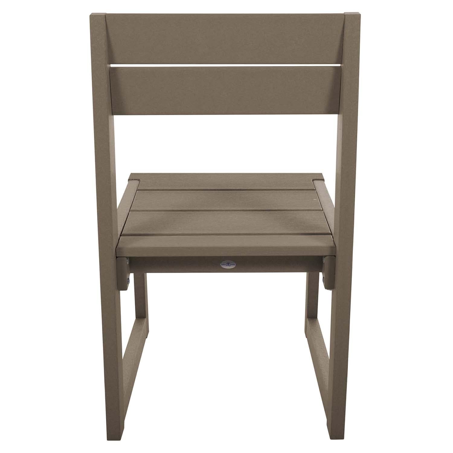 Hazel Cove Recycled Plastic Dining Side Chair in Cabana Tan by Lakeview Outdoor Designs - Back View - White Background thumbnail