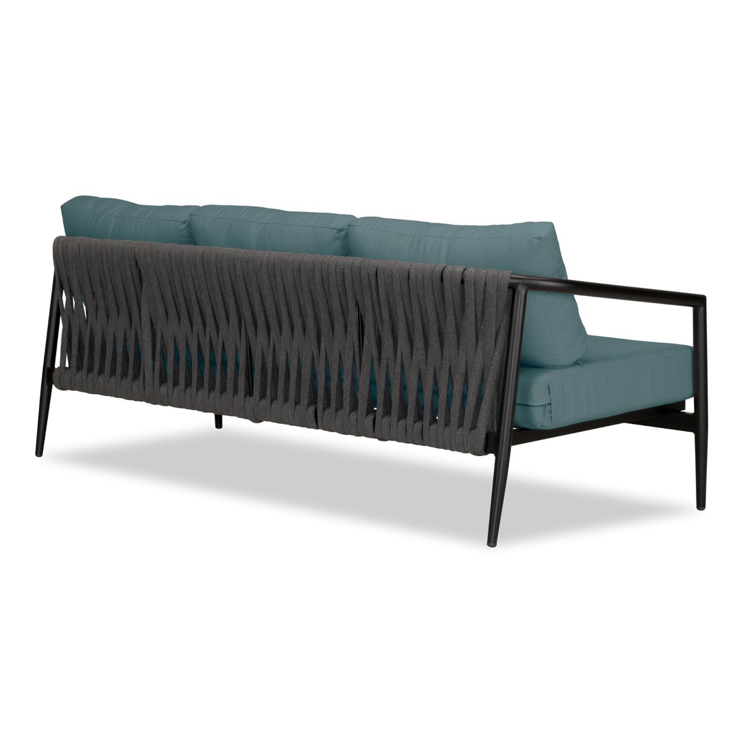 Lakeview Midnight Cove 3 Person Aluminum Sofa in Black/Carbon/Cast Lagoon - Back Right - White Background thumbnail