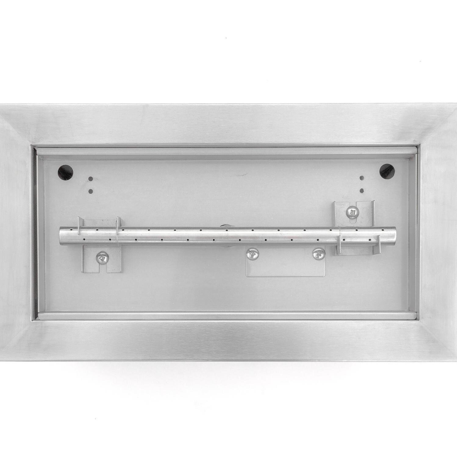 BBQGuys Signature Series Westfalen 18-Inch Table-Top Natural Gas Fire Pit - Stainless Steel - Top View thumbnail