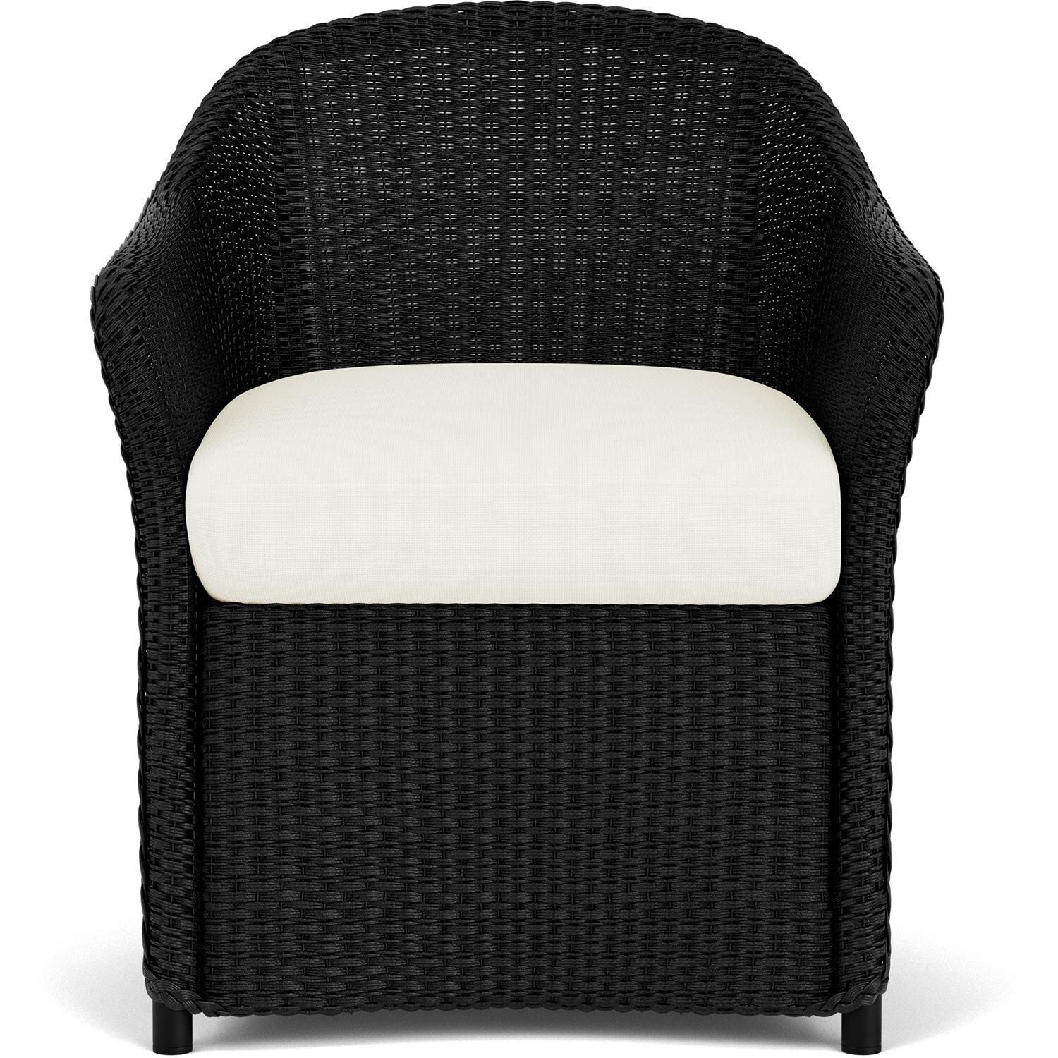 Lloyd Flanders Weekend Retreat Dining Armchair in Ebony Finish W/ Sailcloth Salt Fabric thumbnail