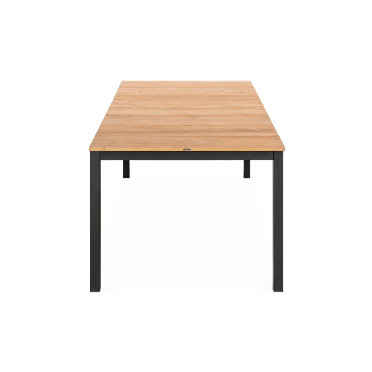 Teak + Table Paros/Barbados 78 Inch 7 Piece Dining Set - Table Side View - White Background thumbnail