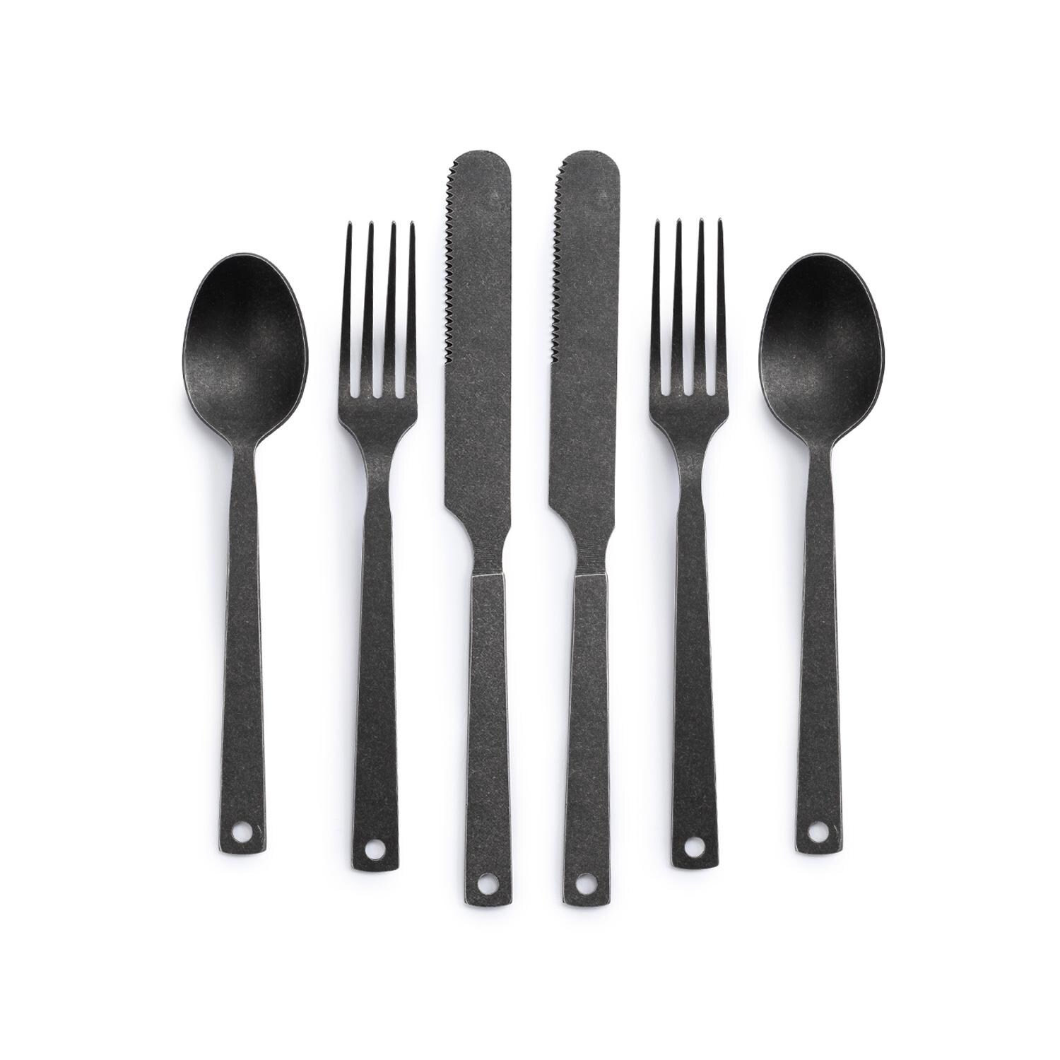 Barebones Living CKW-370 Flatware Set - Matte Black thumbnail
