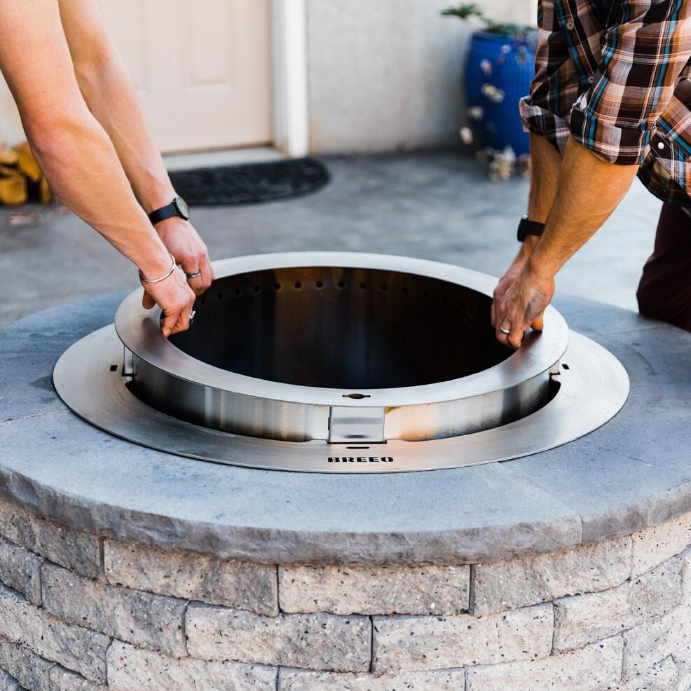 Breeo BR-IN19RD X Series 19 Inch Stainless Steel Round Insert Ring - Adding Fire Pit - Lifestyle thumbnail