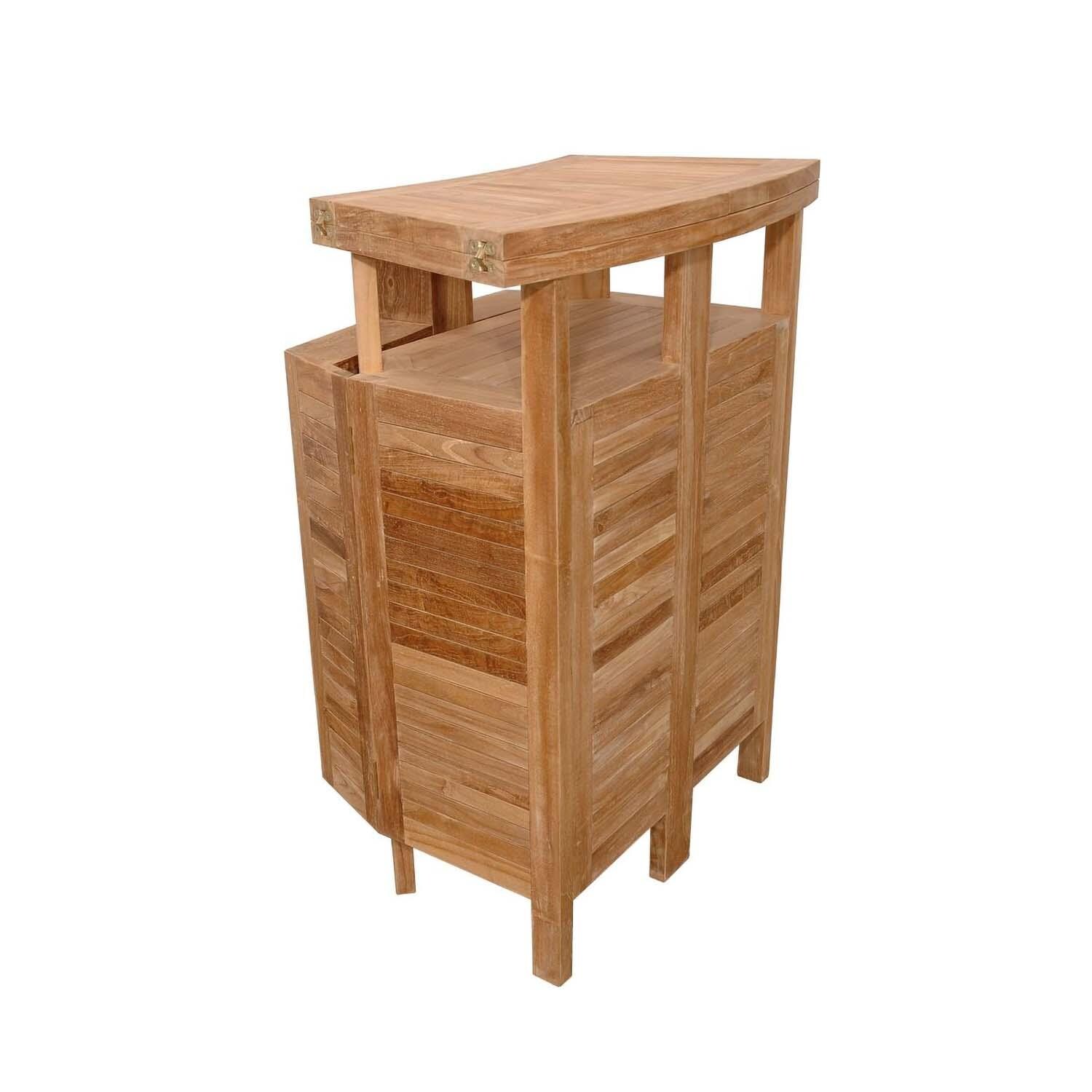 Pecan Bay 5 Pc Teak Bar Set by Lakeview Outdoor Designs - Bar Table Closed - White Background thumbnail