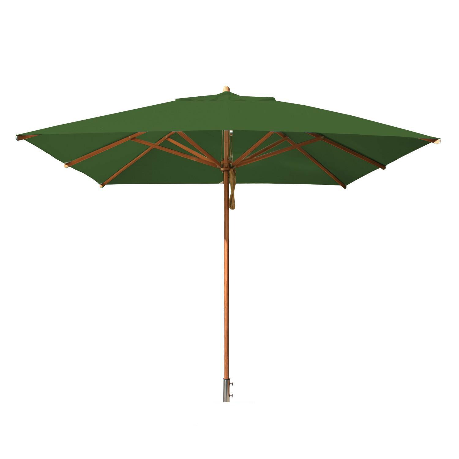 Bambrella Levante 10 Ft. Square Market Umbrella - Forest Green Canopy