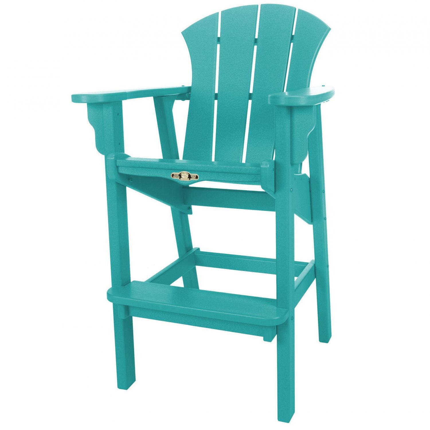 Pawleys Island Sunrise Poly Lumber Adirondack Patio Bar Stool - Turquoise