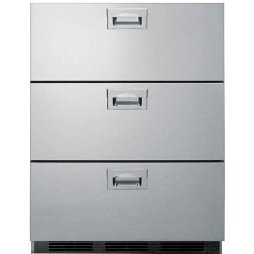 Summit Commercial 3.1 Cu. Ft. Built-In / Freestanding Triple Drawer Refrigerator With Recessed Handles - Stainless Steel - SP6DS7 thumbnail