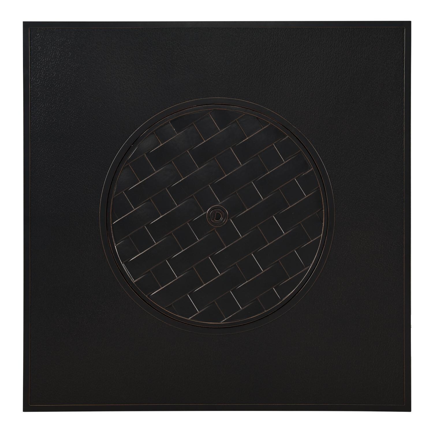 Ultimate Patio 63225 Magnolia Way 42-Inch Square Aluminum Propane Gas Fire Pit - Top View thumbnail