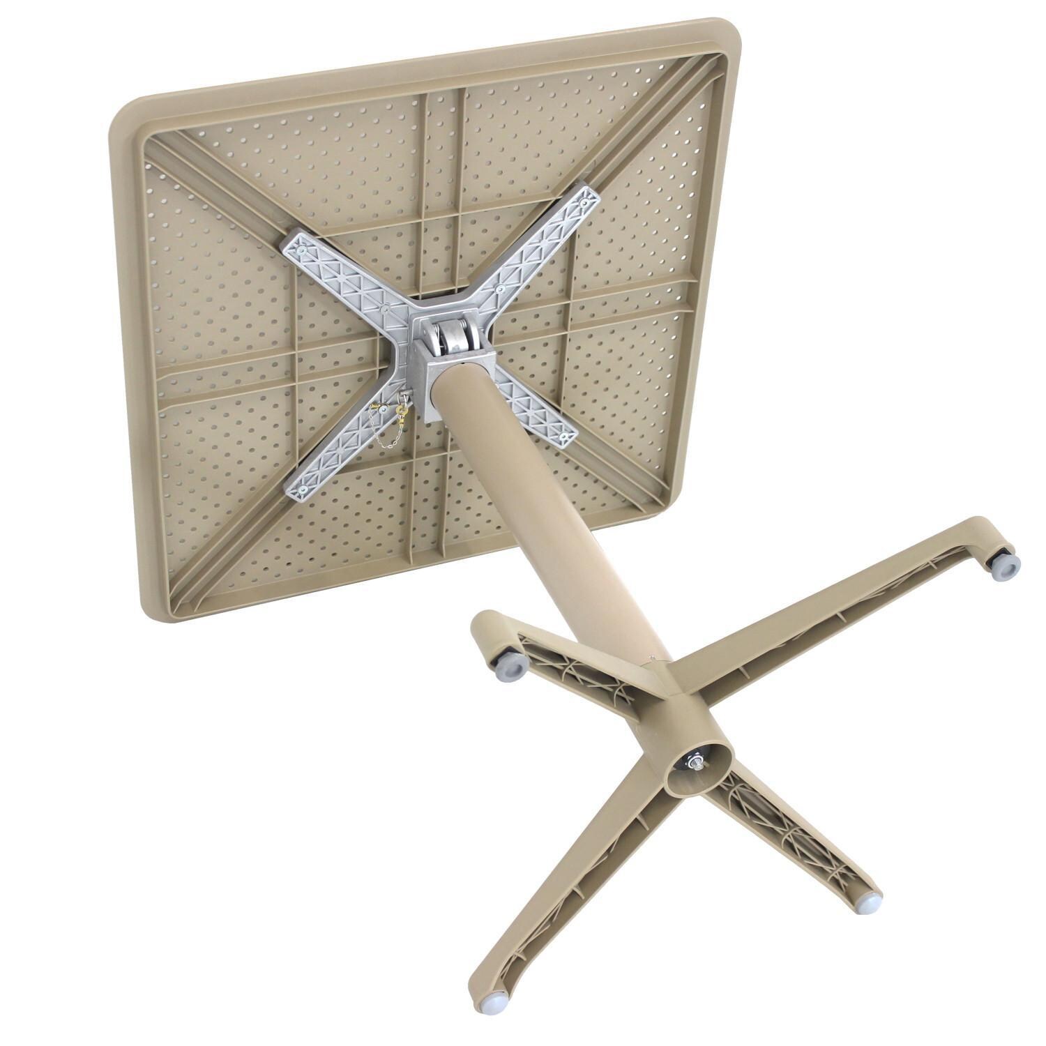 Ultimate Patio All-Weather Square Foldable Plastic Table - Underside thumbnail