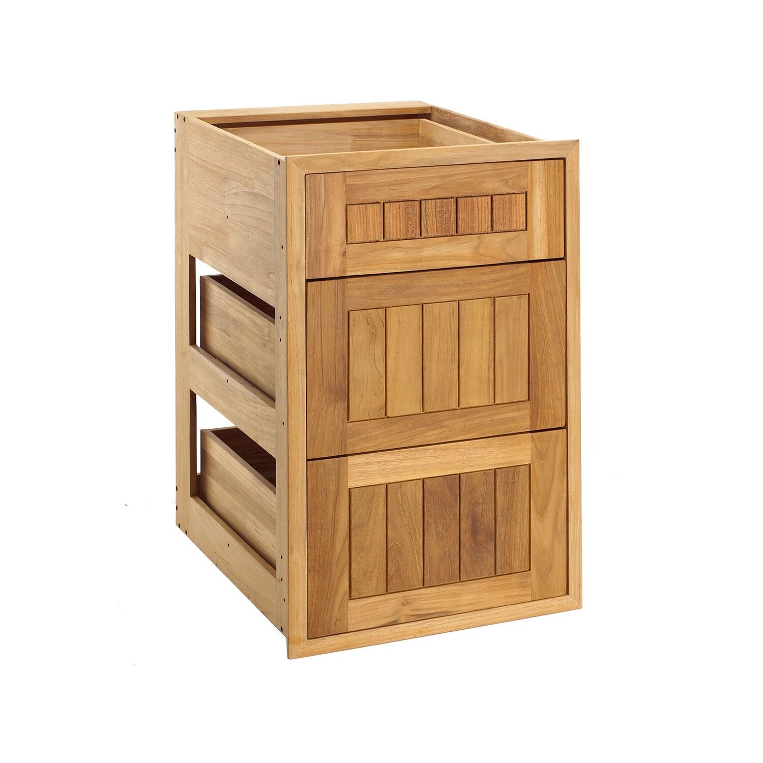 Pacific Teak 18 Inch Cottage Panel Triple Drawer thumbnail