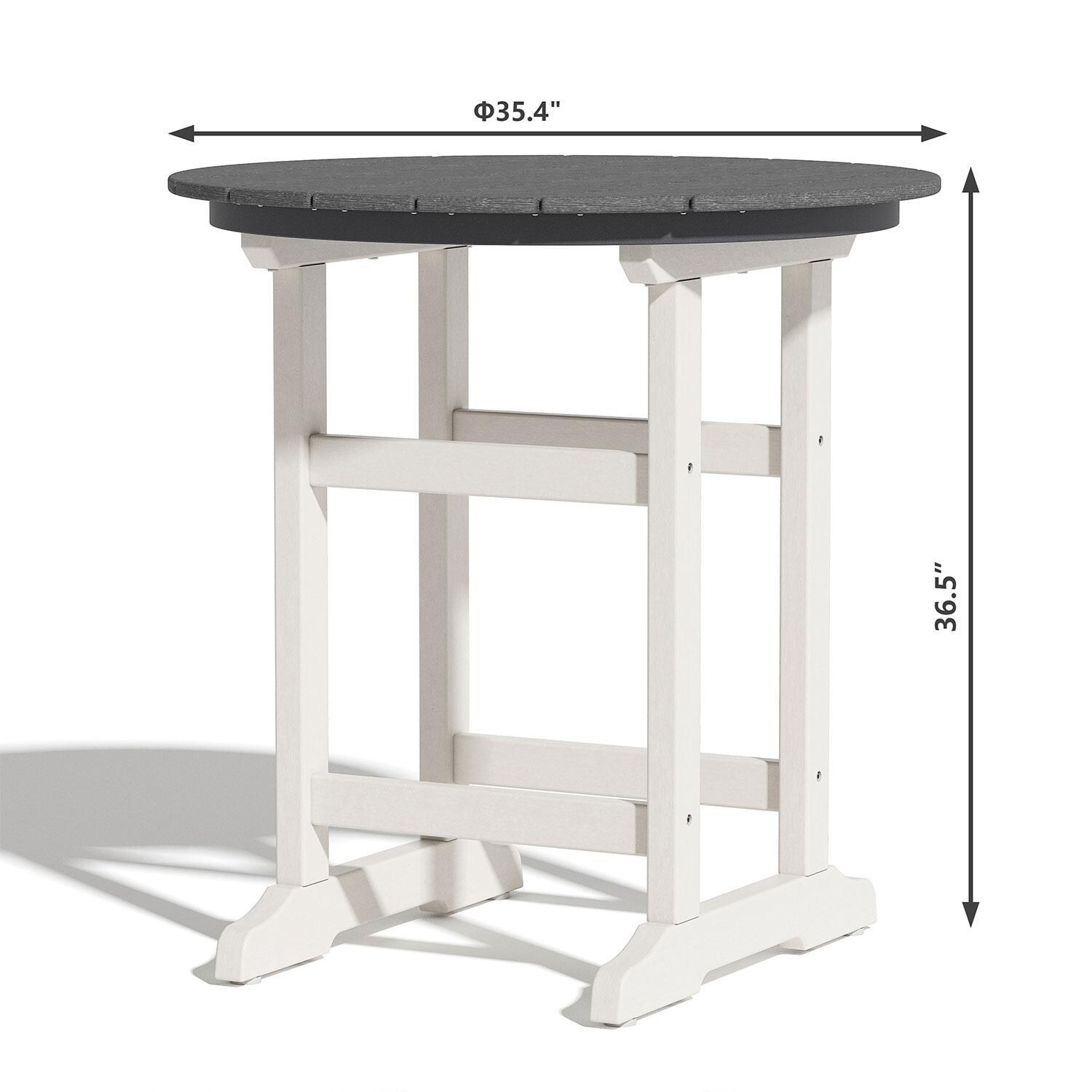 Estatewood 35 Inch Polyresin Bar Table by Lakeview Outdoor Designs - Dimensions - Dimensional thumbnail