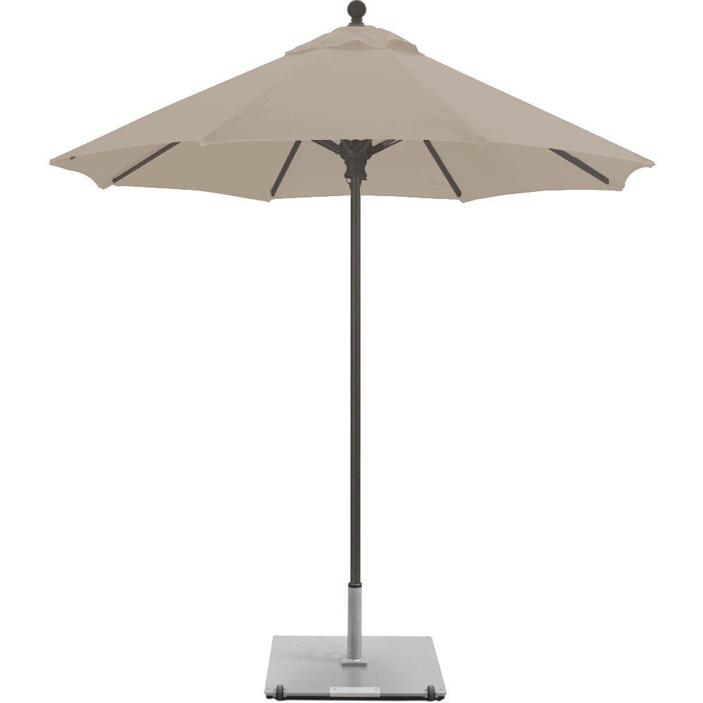 Galtech 7.5 Ft. Commercial Octagonal Aluminum Patio Market Umbrella W/ Push Lift - Antique Bronze Frame W/ Sunbrella Canvas Camel Canopy