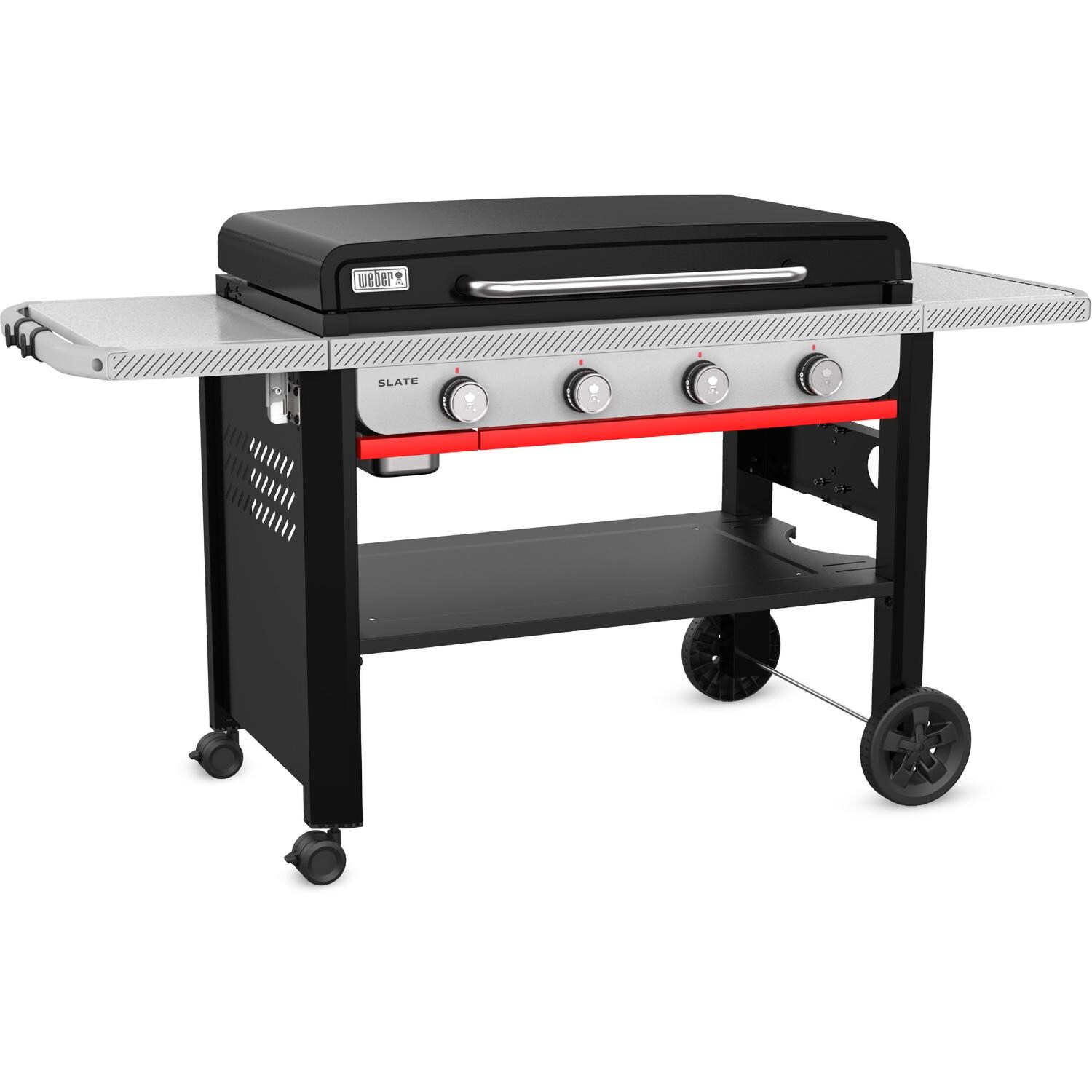 Weber Slate 36-in Rust-Resistant Propane Griddle - Black - 1502036 - Angled Left Closed - White Background thumbnail