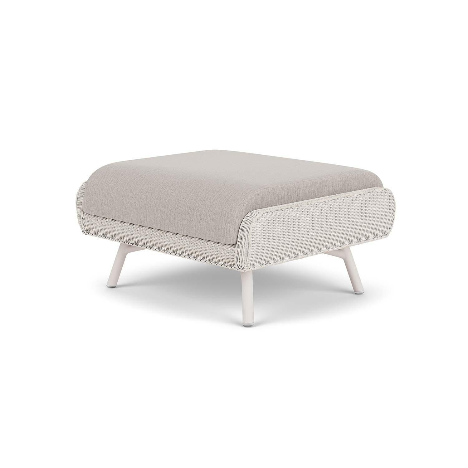 Lloyd Flanders Essence Ottoman W/Remy Cloud Fabric - Antique White Finish - Back Right thumbnail