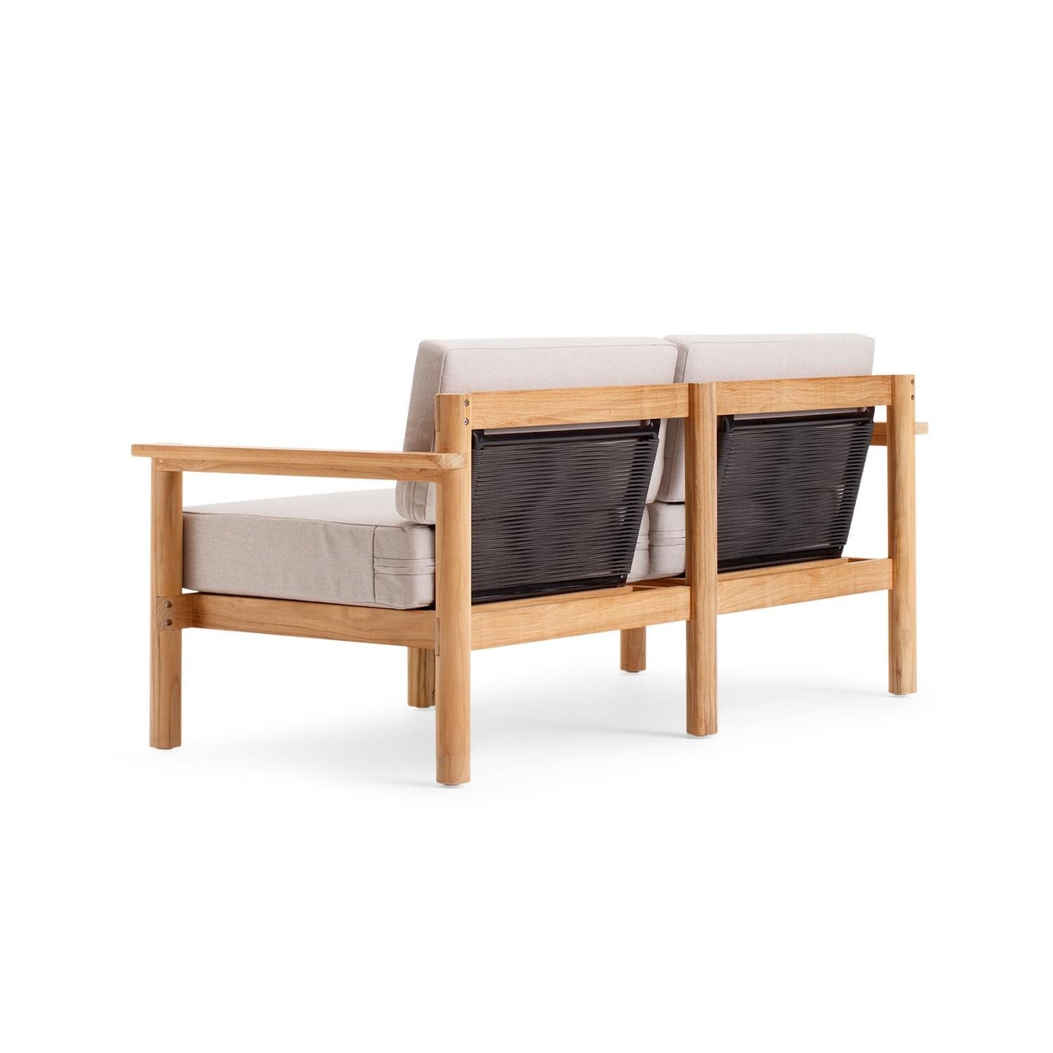 Neighbor HVN-LOVE-AS-2 Loveseat W/ Teak Arms - Rear View thumbnail