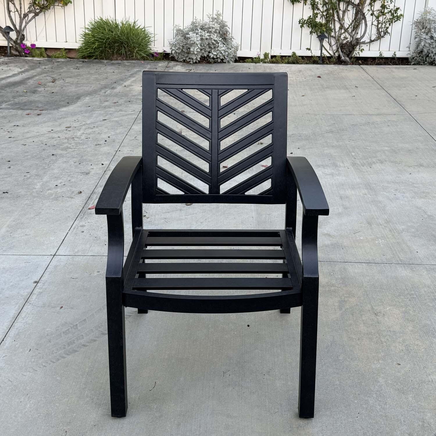 Palm Springs Aluminum 2 Pc Dining Arm Chair Set in Antique Bronze/Beige by Darlee - Frame - Detail thumbnail