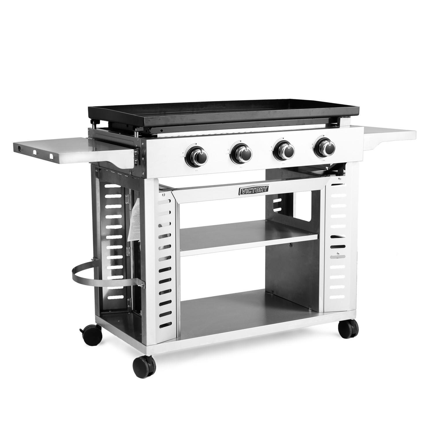 Victory VCT-G4B-LP 36-Inch 4-Burner Propane Gas Griddle - Angled View thumbnail