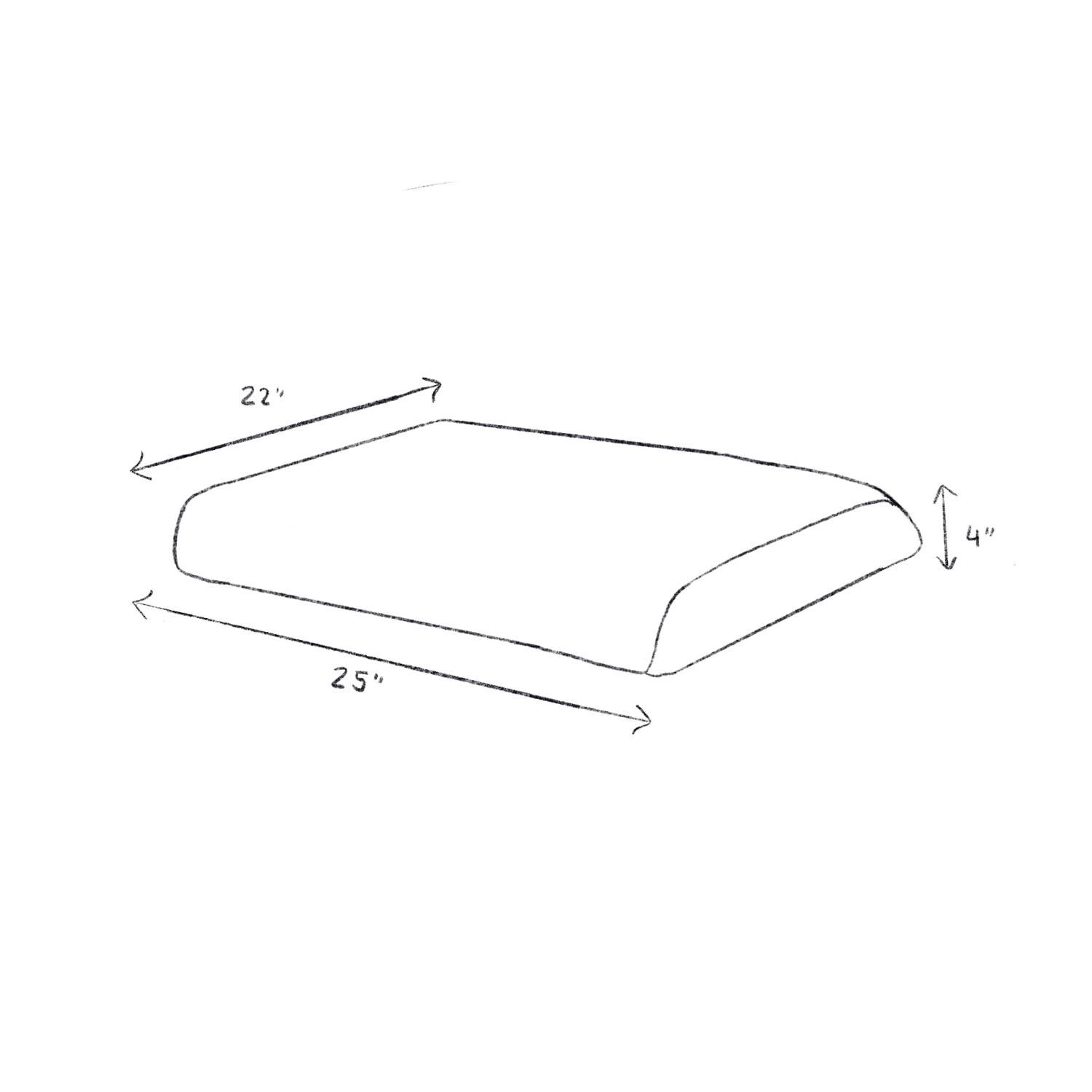 Darlee B/RC603-111-2 Nassau Replacement Ottoman Cushion - Cushion Dimensions