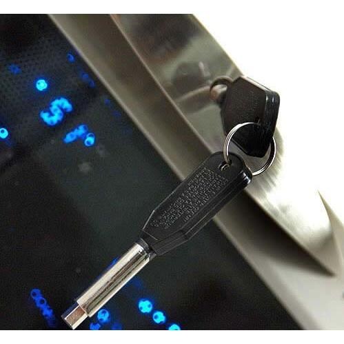 Danby DWC1534BLS Silhouette Built-In Wine Cooler Lock and Key Detail