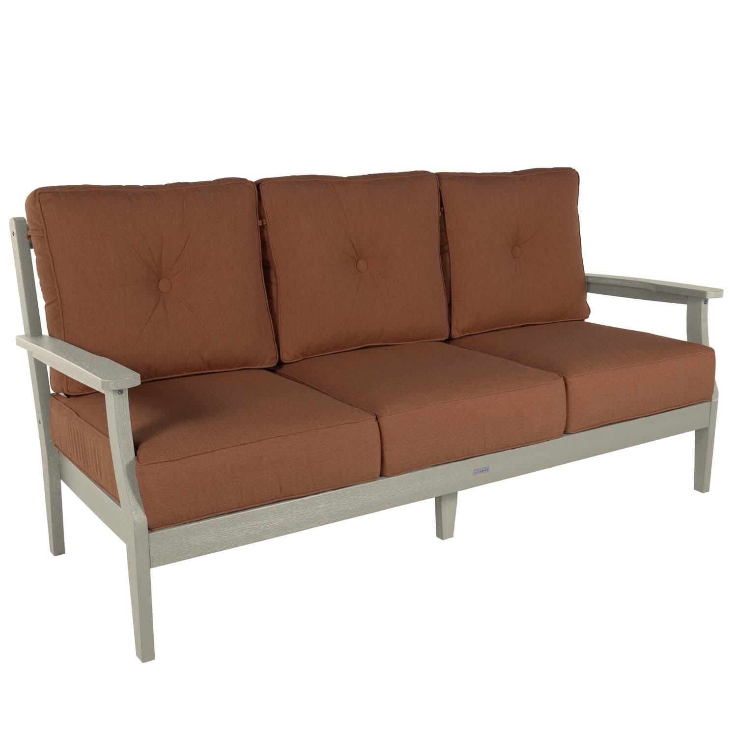 Blushing Bay 2 Pc Recycled Plastic Seating Set in Canvas Persimmon/Whitewash by Lakeview Outdoor Designs - Love Seat - White Background thumbnail