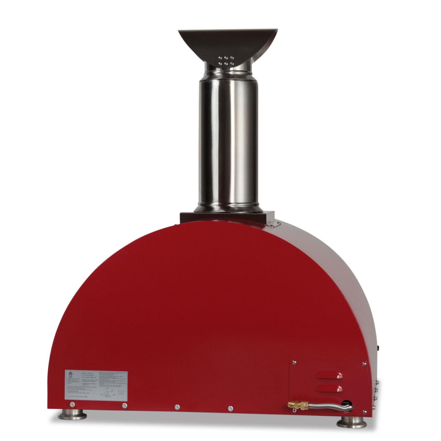 Coyote C1PZ30HRNG 30 Inch Hybrid Natural Gas Pizza Oven - Red - Rear View - White Background thumbnail