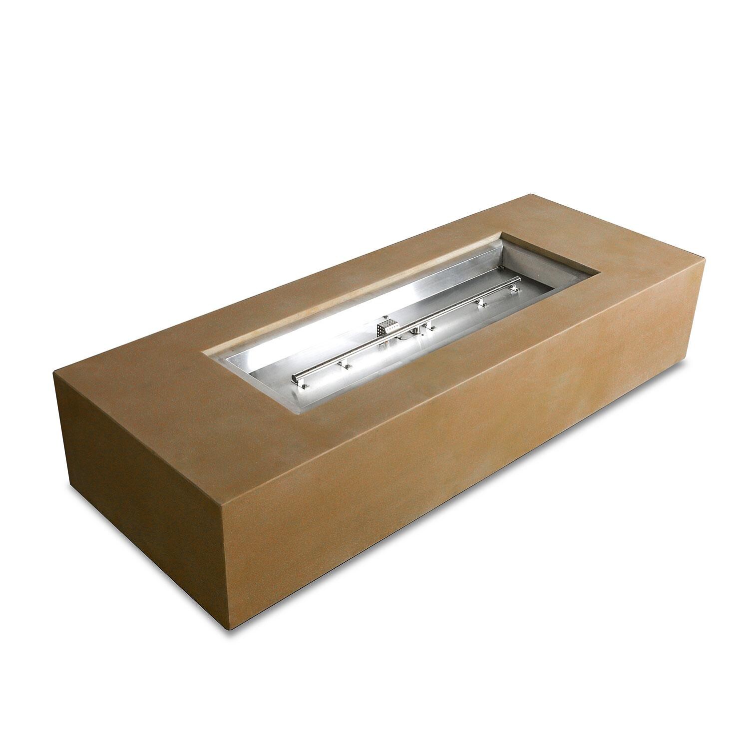 Glenwood 72-in Rectangular Concrete Natural Gas Fire Pit in Sand by Lakeview Outdoor Designs - Empty - White Background thumbnail