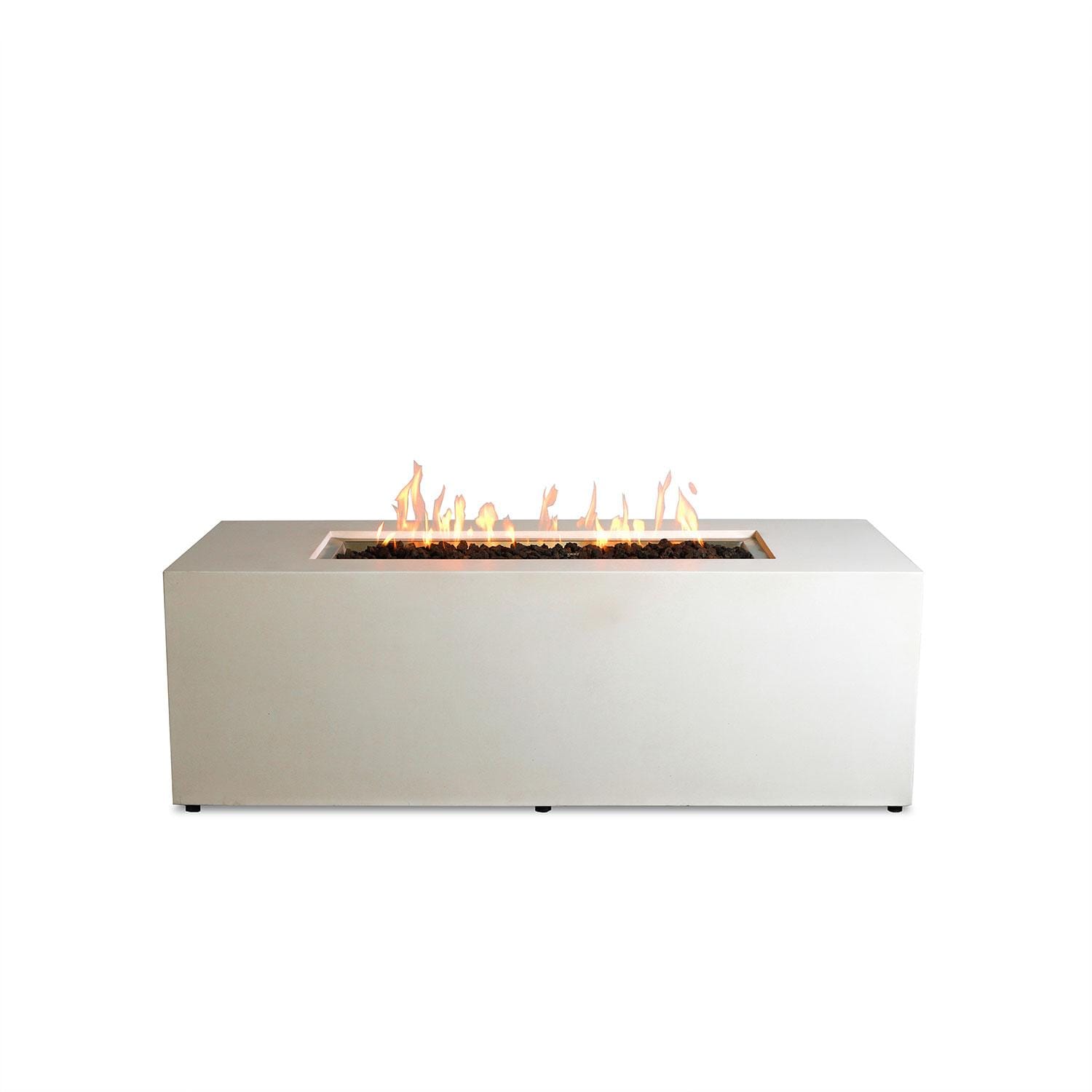 Glenwood 72-in Rectangular Concrete Propane Fire Pit in White w/ Hidden Propane Tank by Lakeview Outdoor Designs