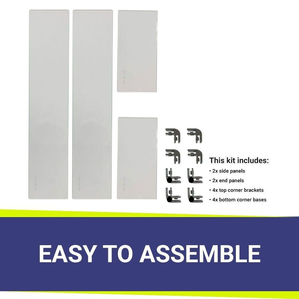 BBQGuys Signature FG-AFPP-24 Polished Glass Flame Guard For 24-Inch Rectangular Drop-In Fire Pit Pans - Components Listing thumbnail