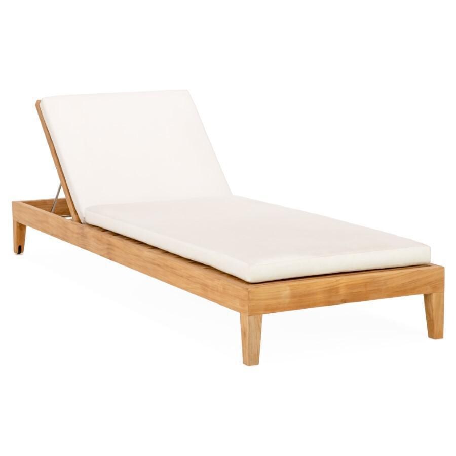 Teak + Table Monday Teak Patio Chaise Lounge in Natural - White Background thumbnail