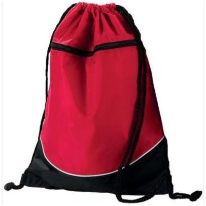 Augusta Tri-Color Drawstring Backpack - Red/Black