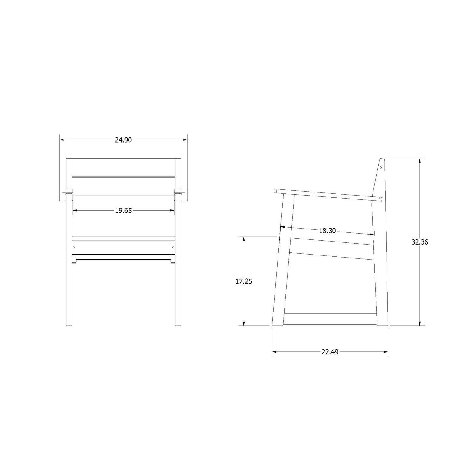 Hazel Cove Recycled Plastic Dining Arm Chair in Cove Gray by Lakeview Outdoor Designs - Dimensional thumbnail