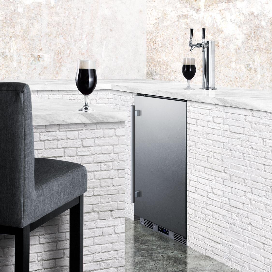 Summit SBC683OSTWIN Commercial Outdoor Rated Double Tap Beer Dispenser / Kegerator - Lifestyle thumbnail