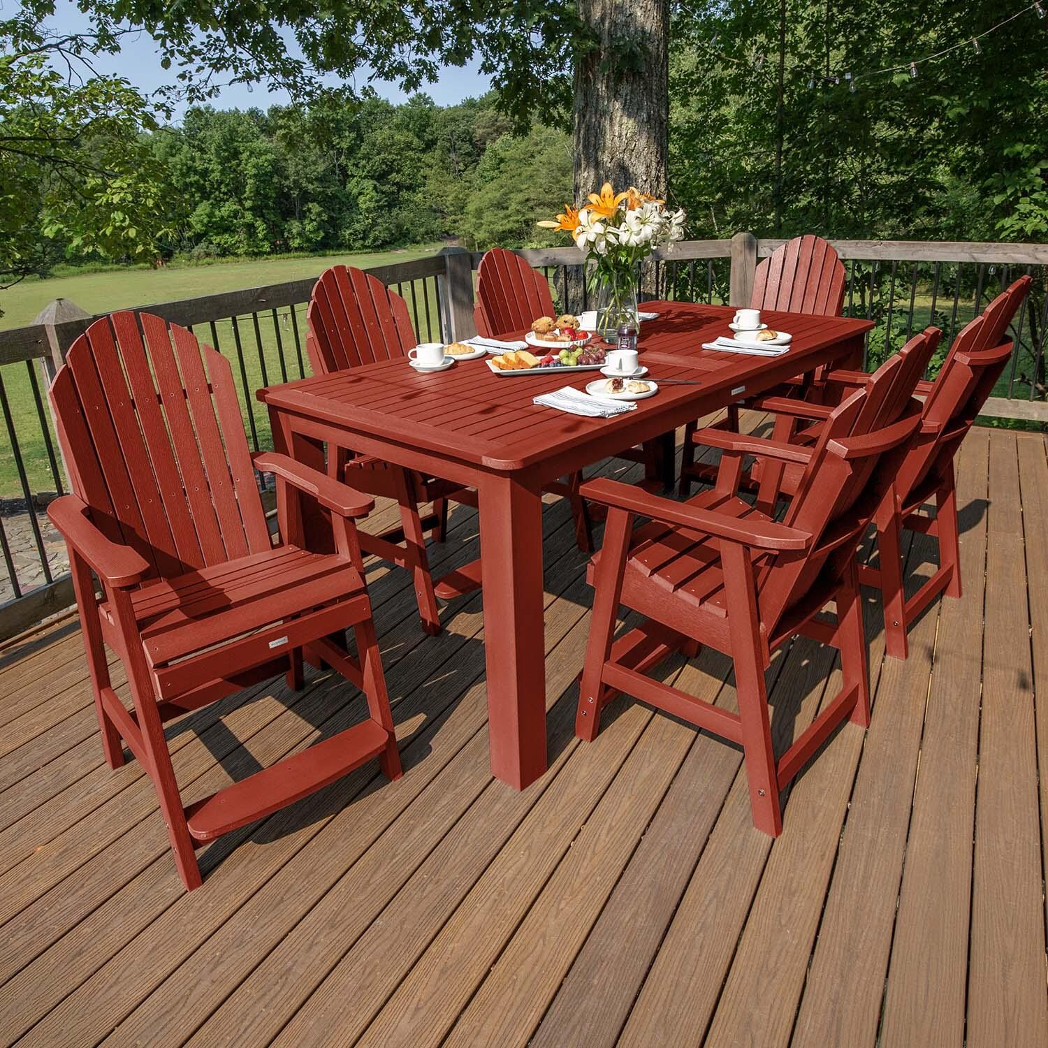 Dream Bay 7 Pc Recycled Plastic Counter Height Dining Set In Rustic Red By Lakeview - Lifestyle thumbnail