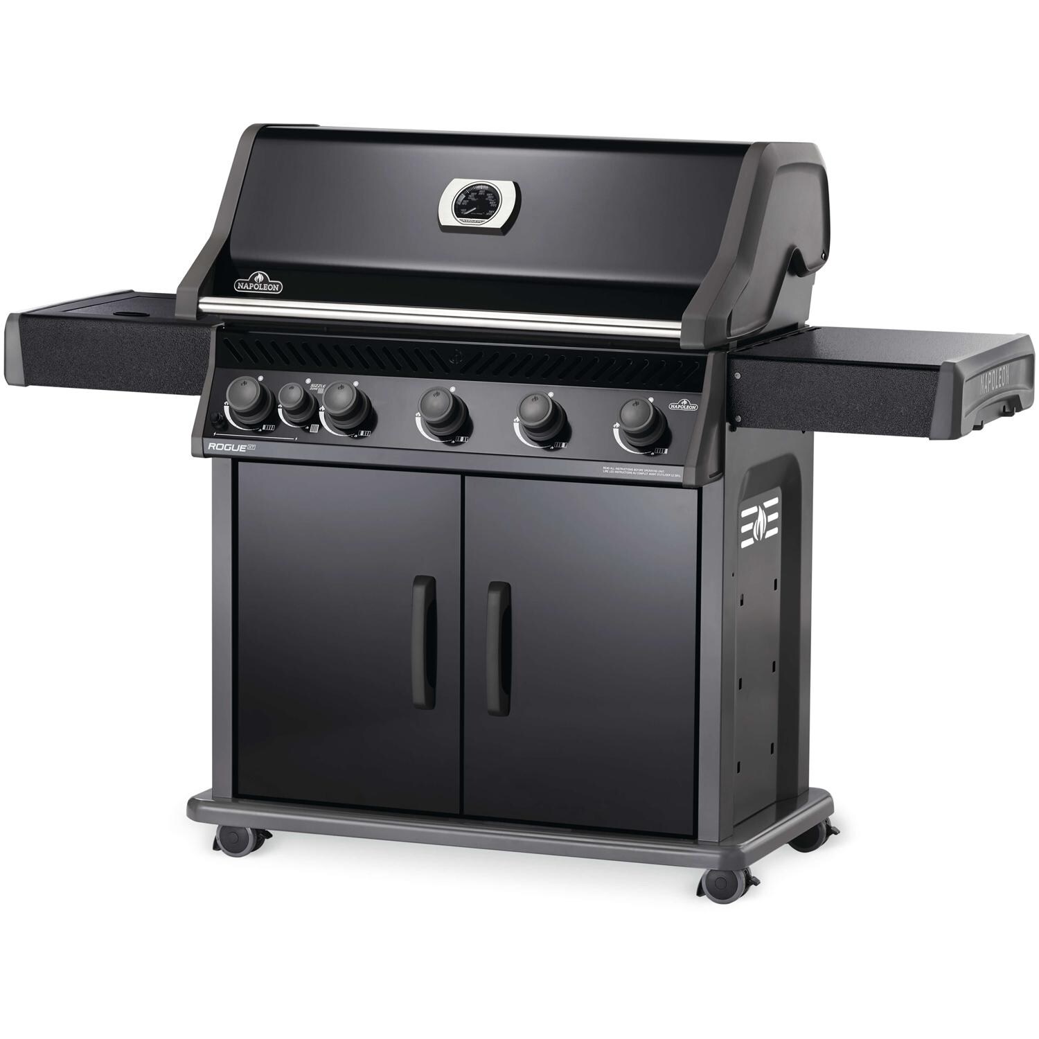 Napoleon RXT625SIBPK-1 Rogue XT 625 SIB Propane Gas Grill with Infrared Side Burner - Black - Right Side Angled View thumbnail