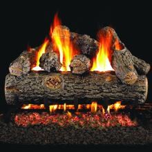 Peterson Real Fyre 18-Inch Golden Oak Designer Plus Gas Log Set With Vented Natural Gas ANSI Certified G46 Burner - Basic On/Off Remote