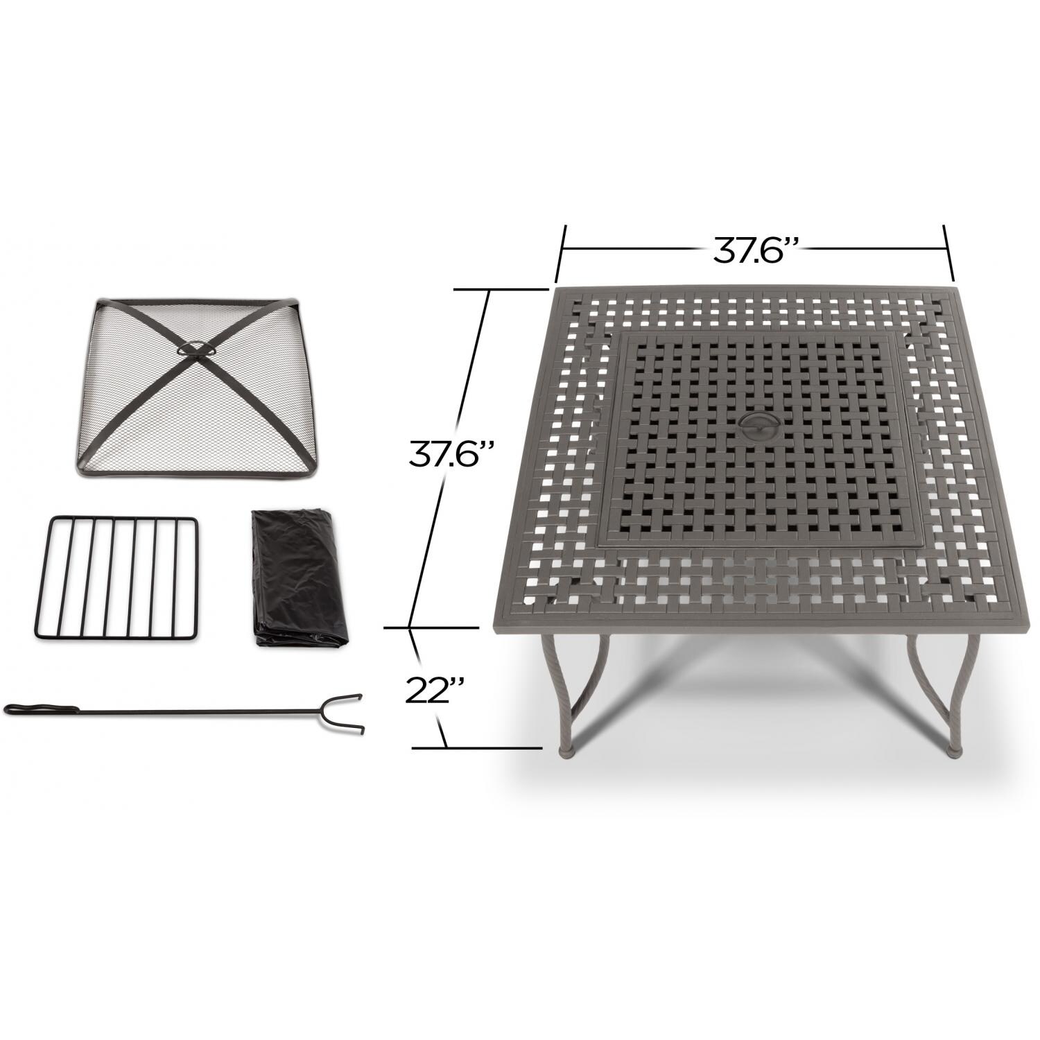 Real Flame Chelsea 37-Inch Fire Pit Table - Basket Weave Design thumbnail