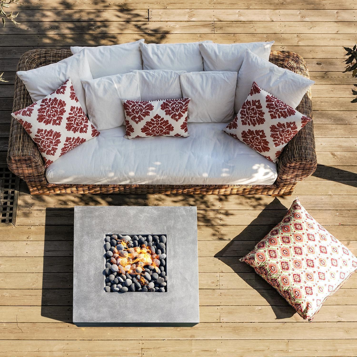 Prism Hardscapes SCPH-427-4LP Tavola 42 42-Inch Propane Square Fire Pit Table - Top View - Lifestyle thumbnail