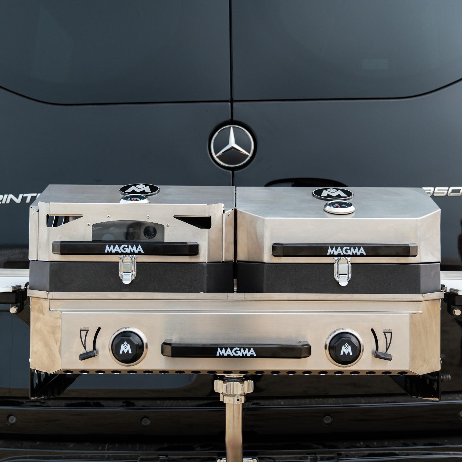 Magma Crossover Complete Accessory Top Bundle - CO10-105 Pizza Oven Top & CO10-103 Grill Top On CO10-102 Double Burner Firebox thumbnail