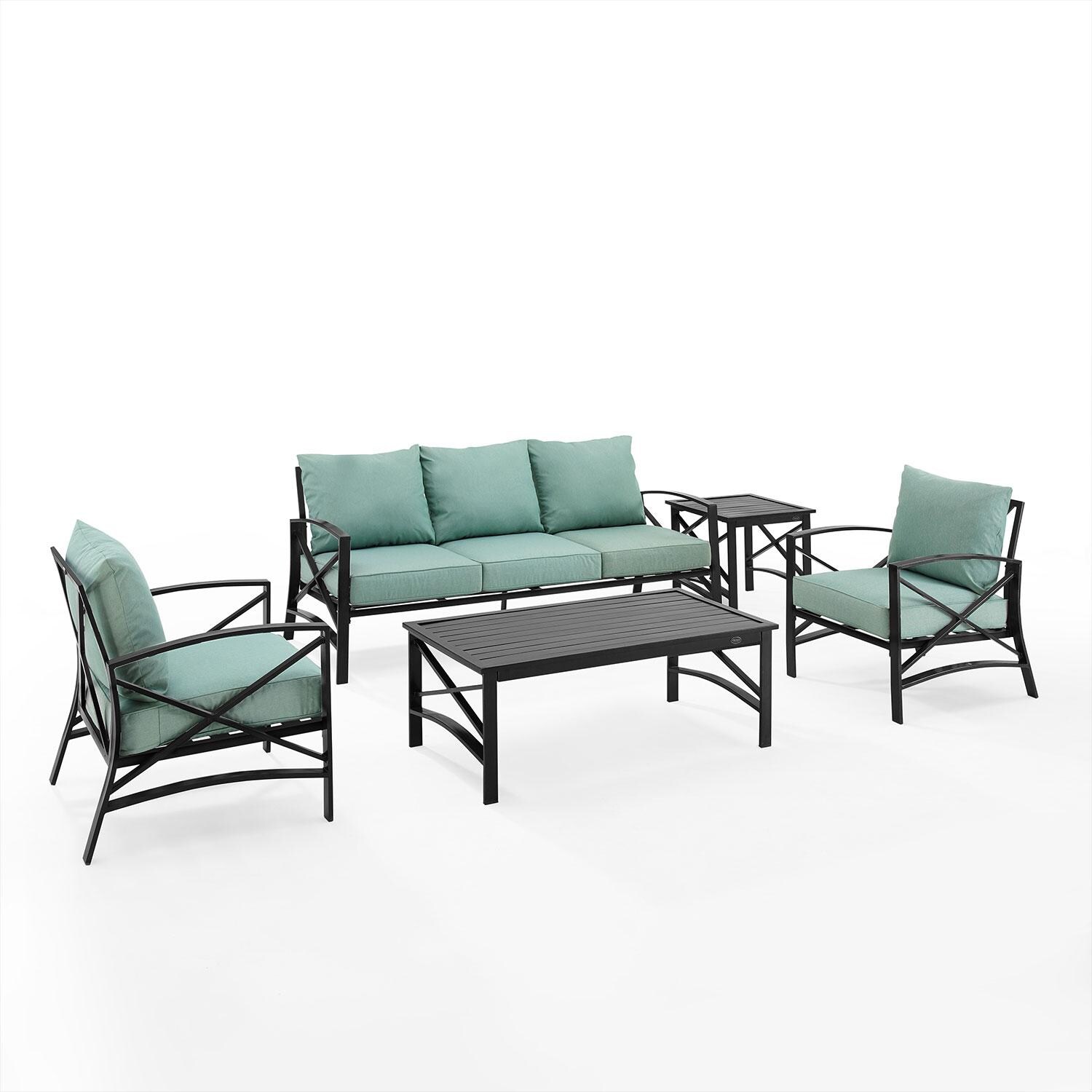 Ultimate Patio UP-82265BZ-MI 5Pc Outdoor Sofa Patio Furniture Set in Mist - Display - White Background thumbnail