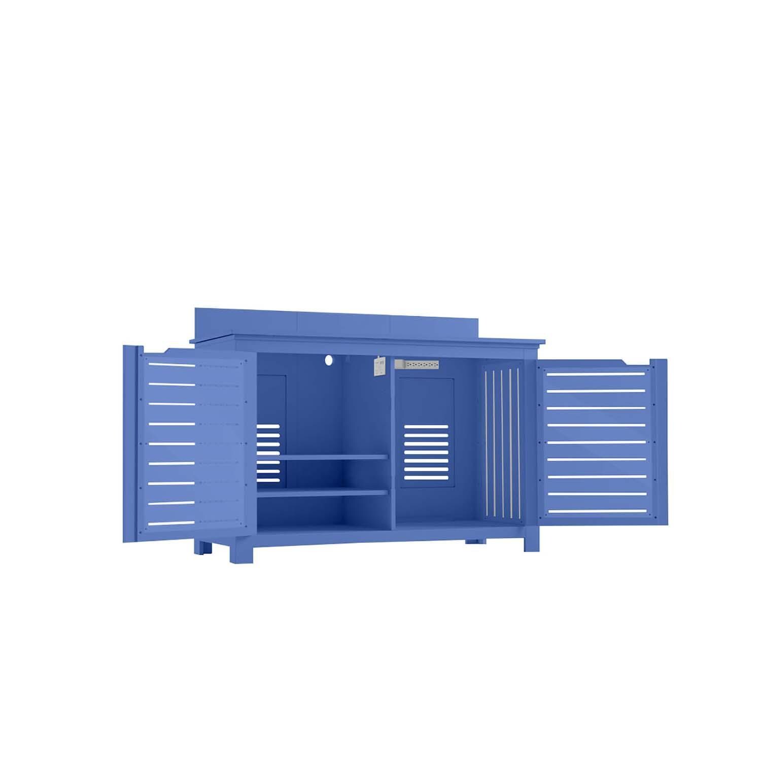 Ledge Lounger Mainstay Rectangle Bar Credenza - Sky Blue - White Background thumbnail