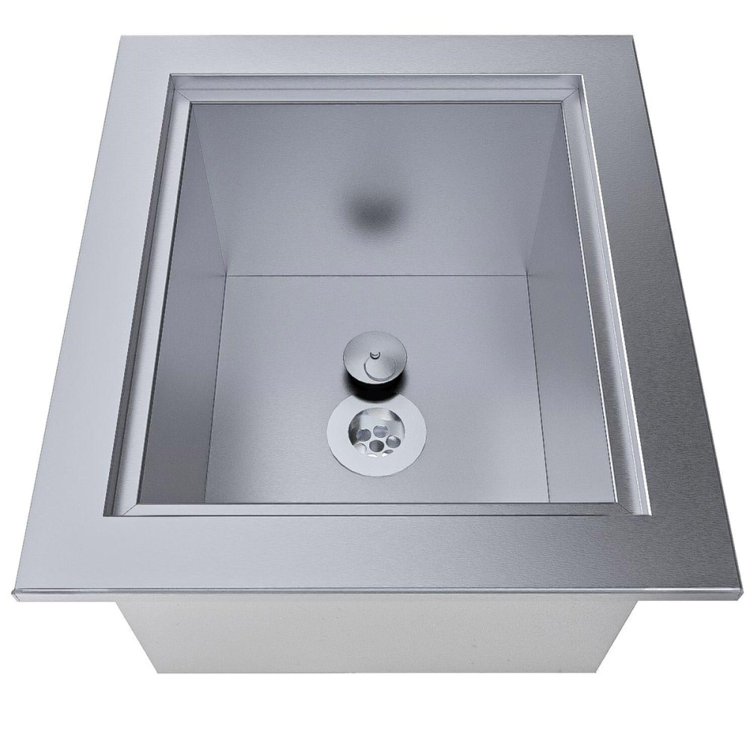 Sunstone TEX-15IC 15-in Texan Series Drop-In Insulated Ice Bin w/ Chest Cover - Lid Removed - White Background thumbnail