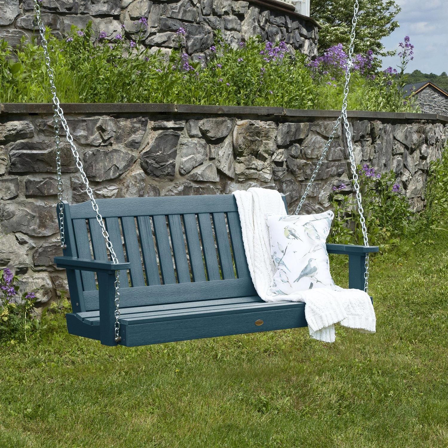 Highwood USA Lehigh Porch Swing - 4ft - Nantucket Blue - AD-PORL2-NBE image