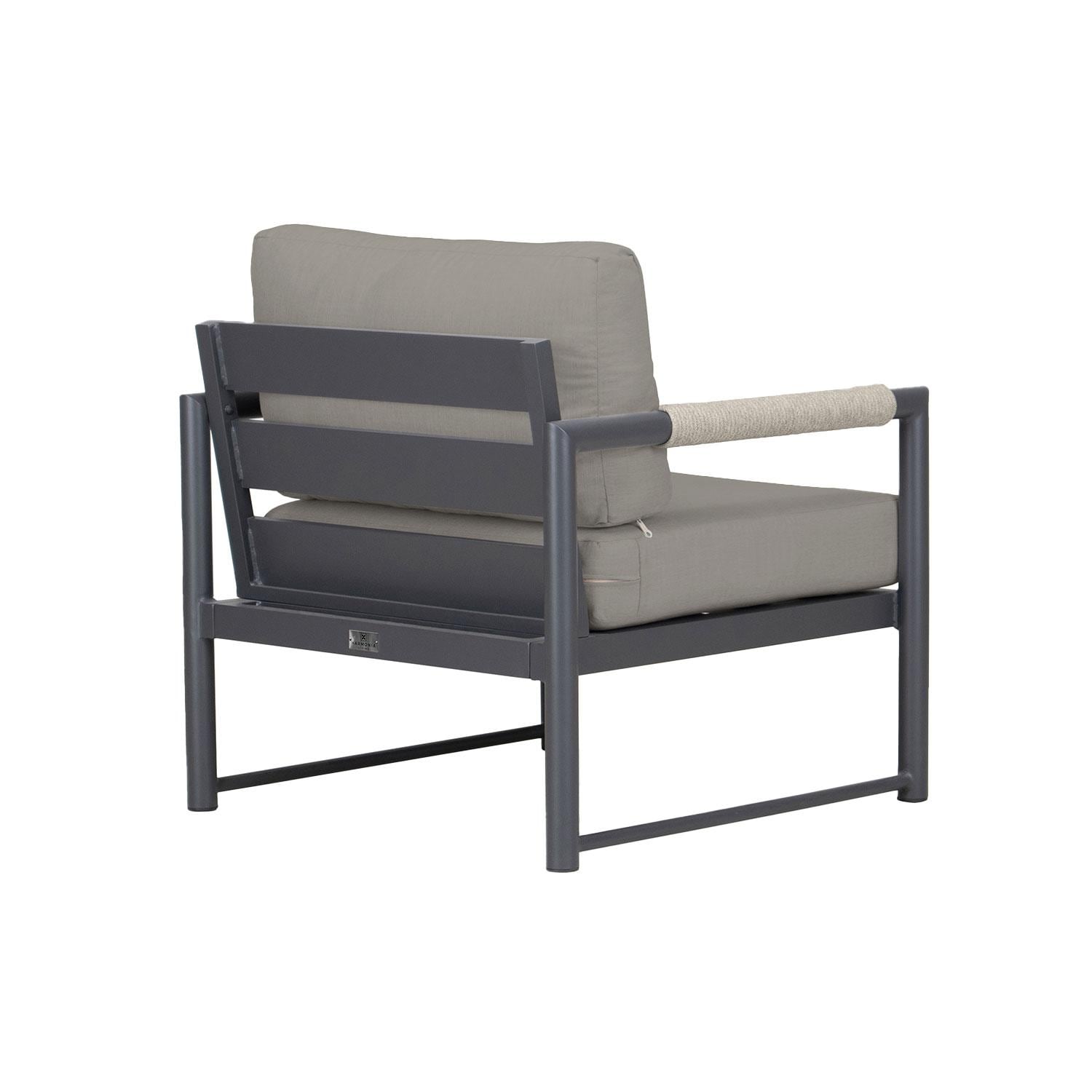 Lakeview ALTO-SL-PG-CC-CC Avenue Bay Slate/Pebble Gray Club Chair - Canvas Charcoal - Rear Angled - White Background thumbnail