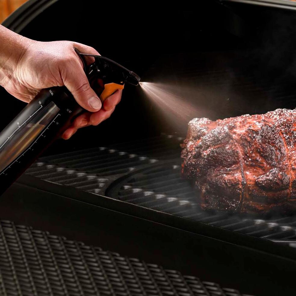 Oklahoma Joe's 2-in-1 Spray Bottle Injector - Spray In Use - Lifestyle thumbnail