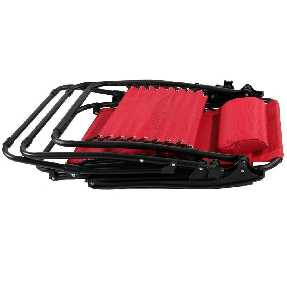 Ultimate Patio Red Oversized Zero Gravity Lounge Chair W/ Pillow & Cup Holder - Folded Chair - Detail thumbnail