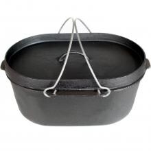 Cajun Classic 8-Quart Oval Seasoned Cast Iron Casserole Pot With Lid - GL10484S image