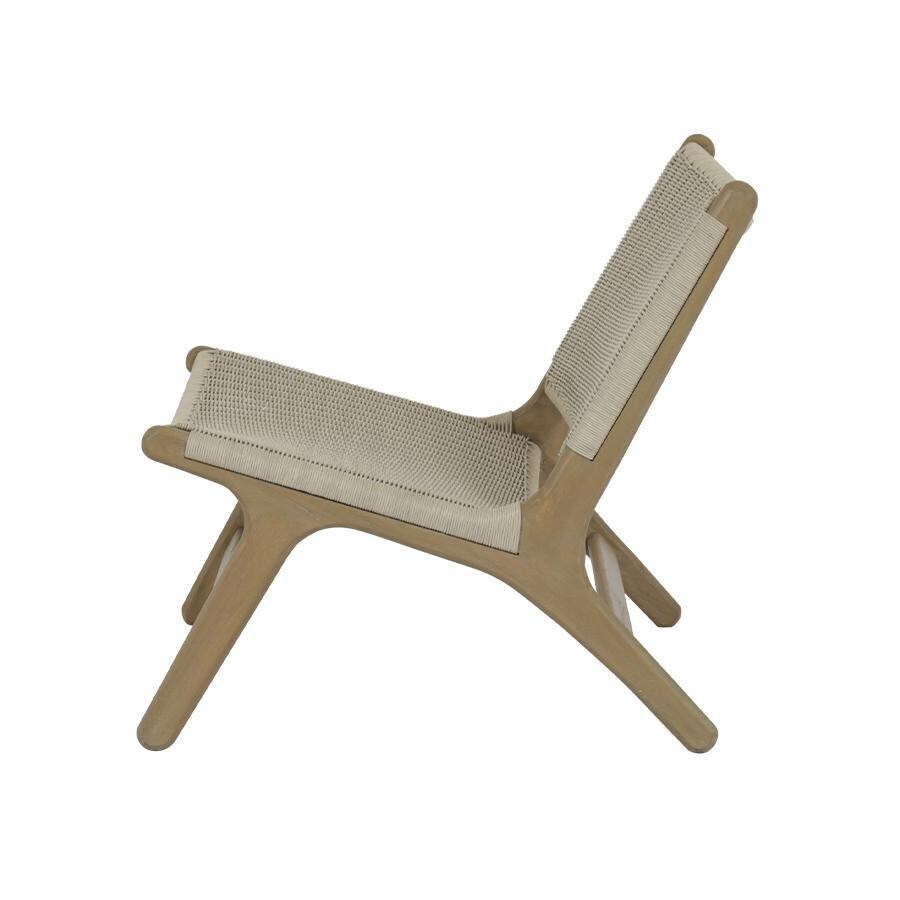 Sunset West - 5502-21LB - Coastal Teak Cushionless Resin Wicker & Teak Patio Accent Chair - Side View - White Background thumbnail