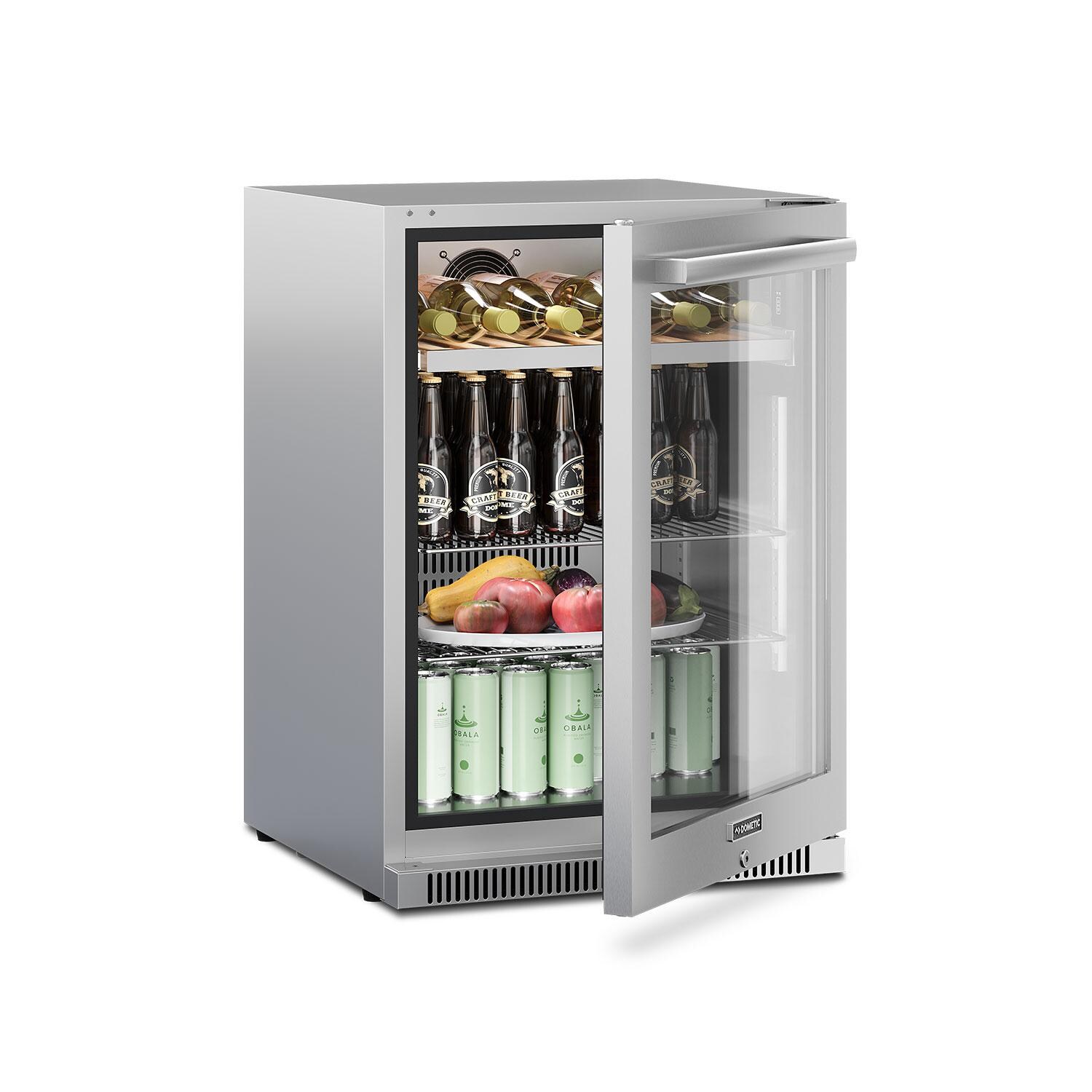 Dometic E-Series 24-Inch Reversible Hinge Beverage Center W/ Lock - Filled W/ Beverages