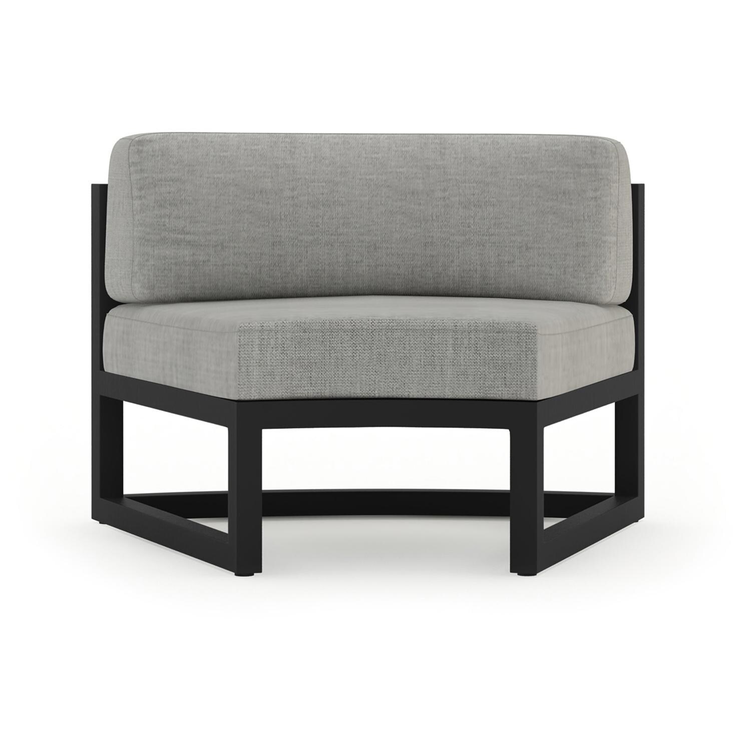 Misty Cove Aluminum Curve Seat - Set of 2 in Black/Cast Silver by Lakeview Outdoor Designs